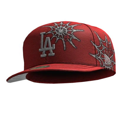 ✤ Red Custom Fitted Cap - Tilted
