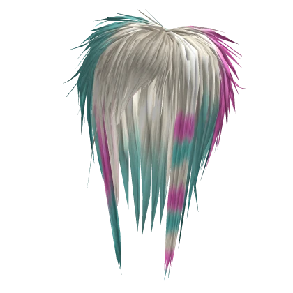 Choppy Razor Cut Hair (Blonde/Pink/Cyan)
