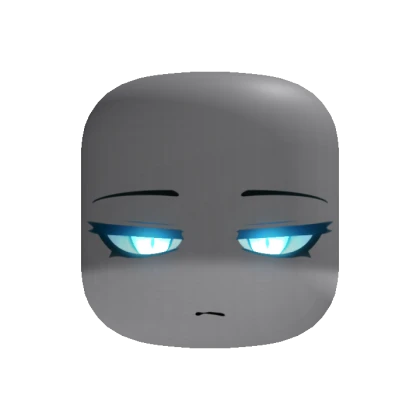 Shadowed Angel Face With Blue Glowing Eyes