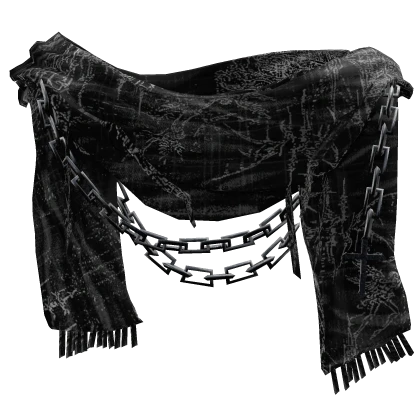 Dark Grey Emo Distressed Neck Scarf