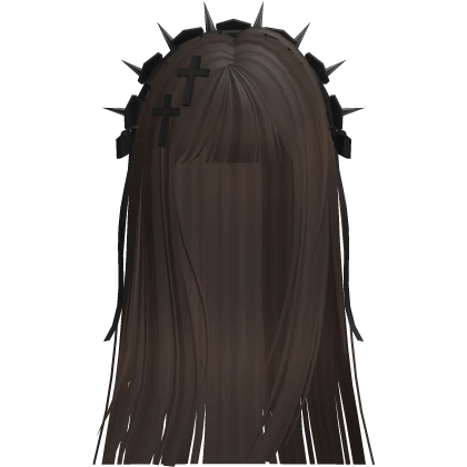 Goth Hair w/ Lace Headband (Brown)