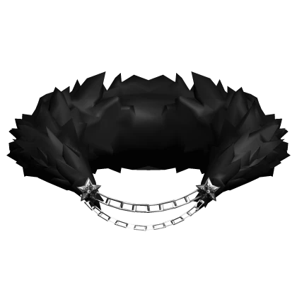 Dark Black Neck Fur Collar V2 w/ Chains