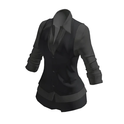 Y2K Office Siren Black Suit Outfit