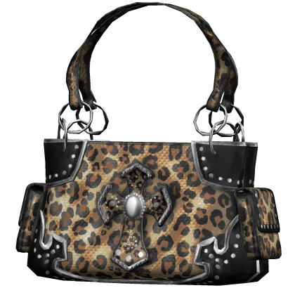 Cheetah Leopard Print Cross Bag 2000s Rhinestone 