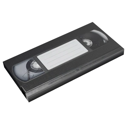 old vintage vhs tape cassette in mouth