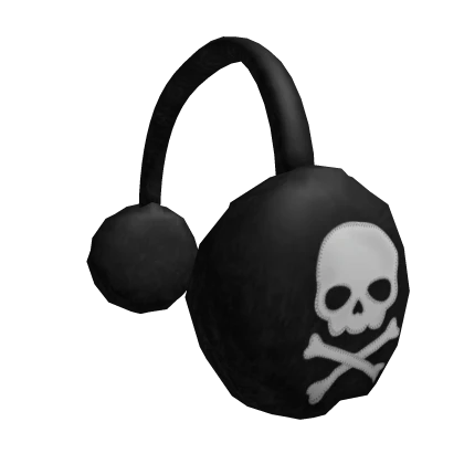 Black Emo Gothic Skull Earmuffs