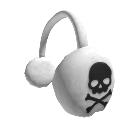 White Emo Skull Earmuffs