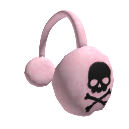 Pink Emo Skull Earmuffs