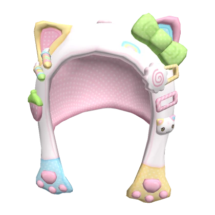 ♡ strawberry pastel colorful kawaii kitty hood