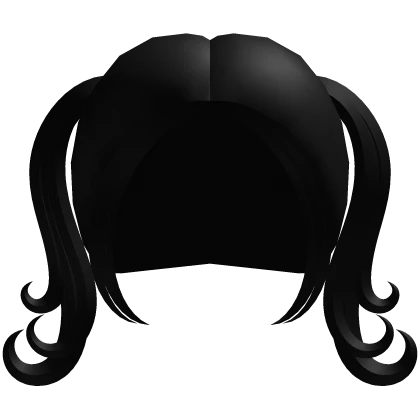 ♡ curly short pigtails in black