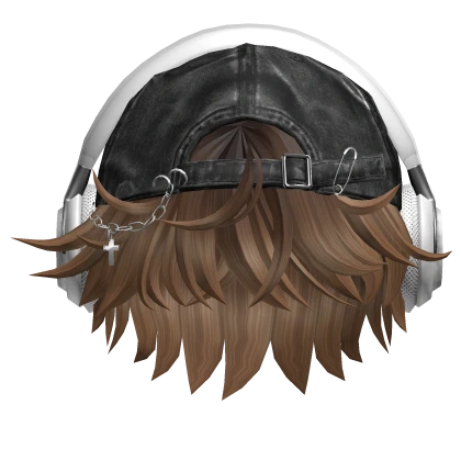 Brown Ombre2 Messy Hair w/ Headphones & Y2K Hat