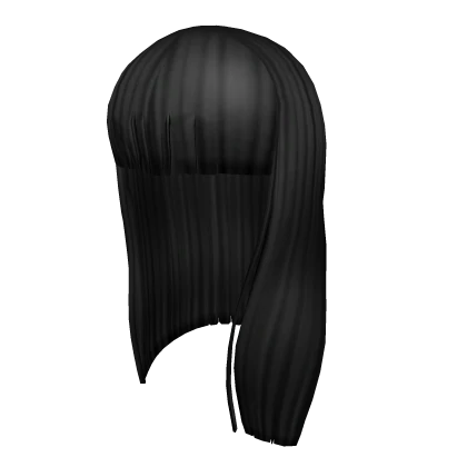 Sleek Black Barb Bangs 