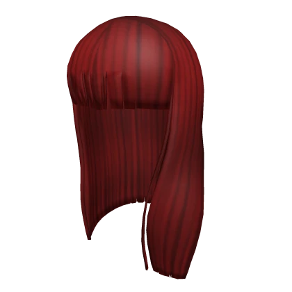 Sleek Red Barb Bangs