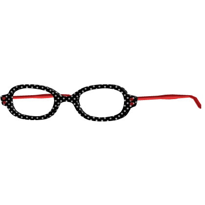 ♡ cute black & white twee polka dot button glasses