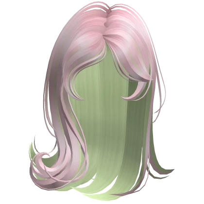 ♡ Igari Side Bangs Shoujo Hair (Pink and Green) 