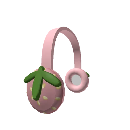 Pink & White Strawberry Earmuffs