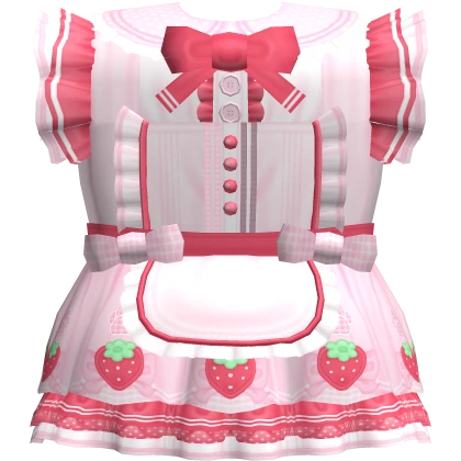 ʚ kawaii strawberry ruffle lolita dress red n pink