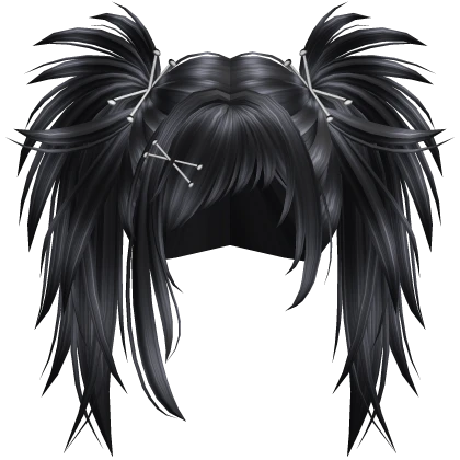 🖤 vkei gyaru horror scene pigtails silver blue