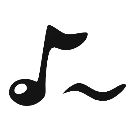 Anime Music Note Expression (Black)