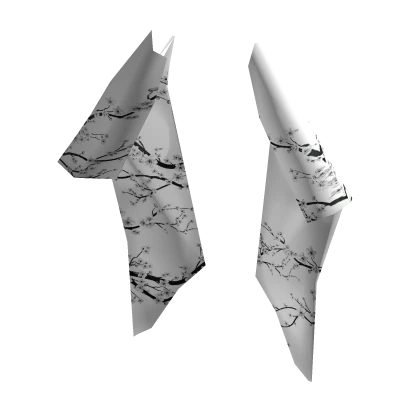 Black White Patterned Kimono Furisode Sleeves