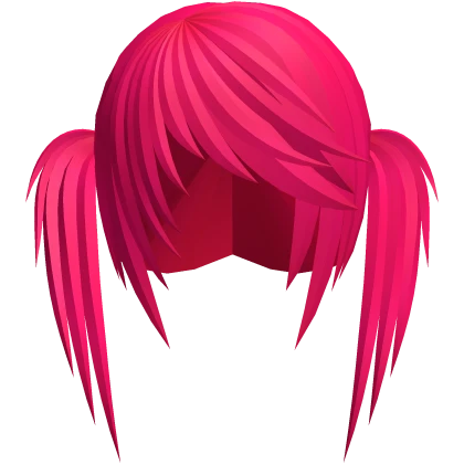 hot pink scene emo long pigtails