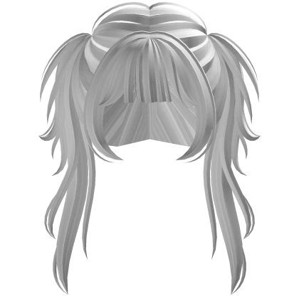 Messy Double Ponytail Trendy White Cute Kawaii