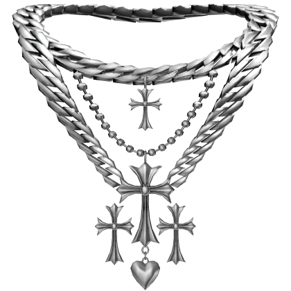 Silver Chrome Cross Necklace 3.0