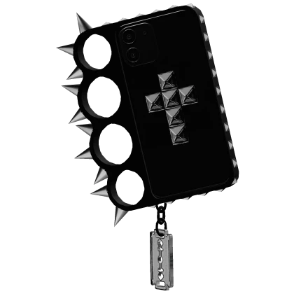 brass knuckle emo keychain studded phone case