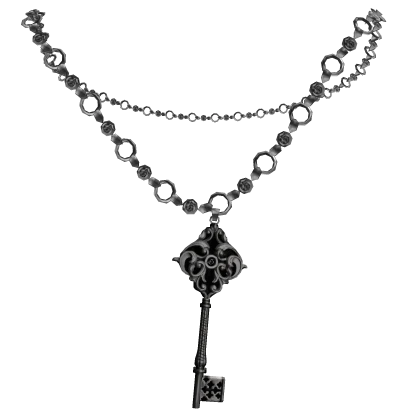 Chrome Sterling Silver Key Chain Necklace 1.0