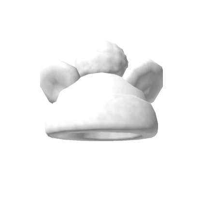 Oversized Fluffy Pom Ear Beanie White