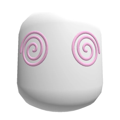 Cute Dizzy Eyes Doodle Face in White and Pink