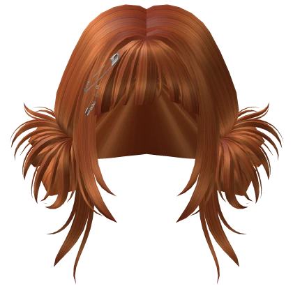 Spiky Fluffy Pigtails With Clip (Orange)