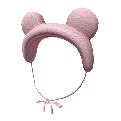 Bear Tie Earmuffs Pink