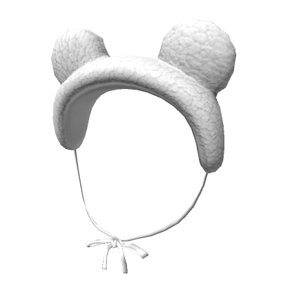 Bear Tie Earmuffs White