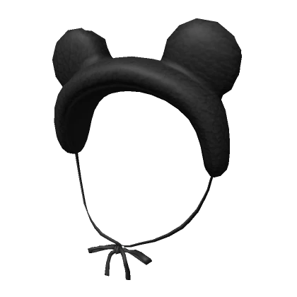 Bear Tie Earmuffs Black