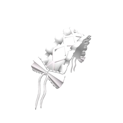 ꒰┊white ruffled bonnet with pink lace and ribbon