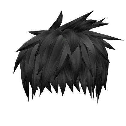 Black Charcoal Messy Anime hair 9.0