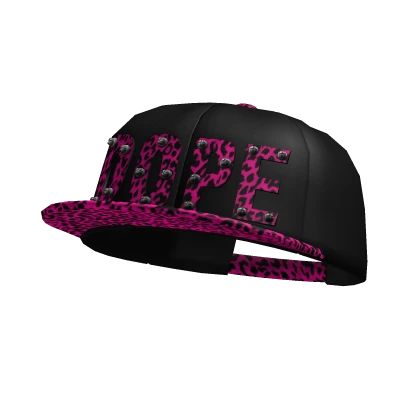 Scene 2000s Neon Pink Cheetah DOPE Cap