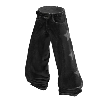 💗Y2K VINTAGE STAR JEANS_BLACK