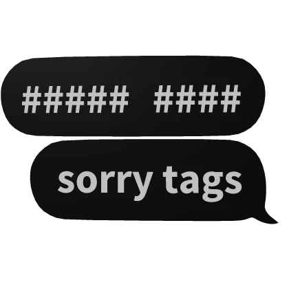 sorry tags text bubble