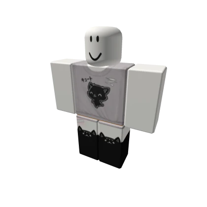 ପ emo oversized kitty sweater + neko socks ♡