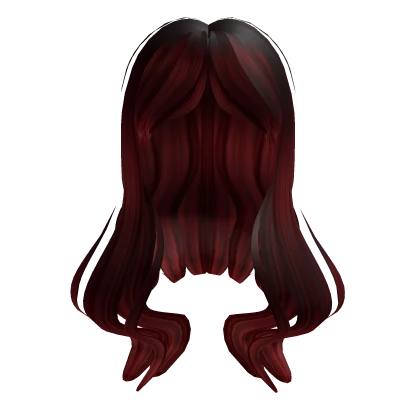 Dark Red Flowy Princess Hair