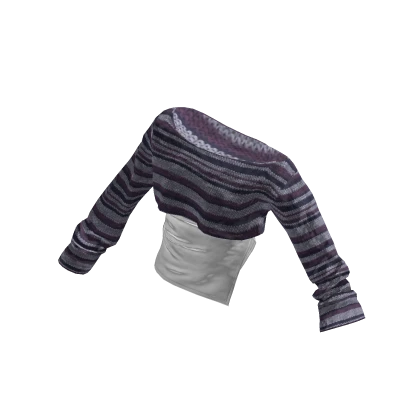 💗Y2K ASYMMETRICAL OFF SHOULDER TOP_PURPLE