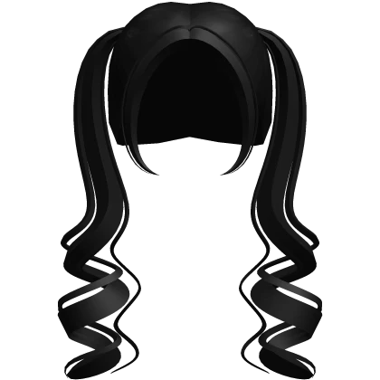 ♡ : cute swirly long front pigtails in black