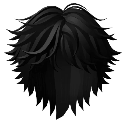 Messy Anime Middle Part Hair in Black
