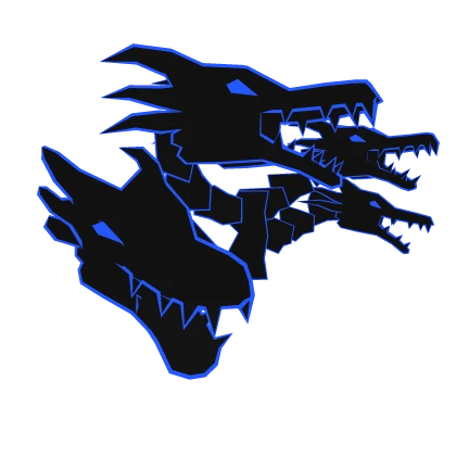 Cartoony Blue Dragon Heads