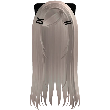 ♡ straight long goth moe cat hair (platinum) 