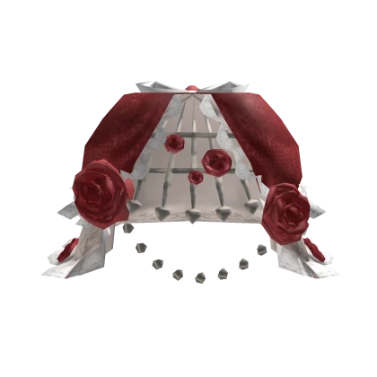 Rosy Royal Silver Cage Skirt Bustle in Red