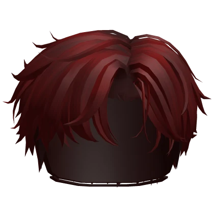 Red Side Parted Messy Hair