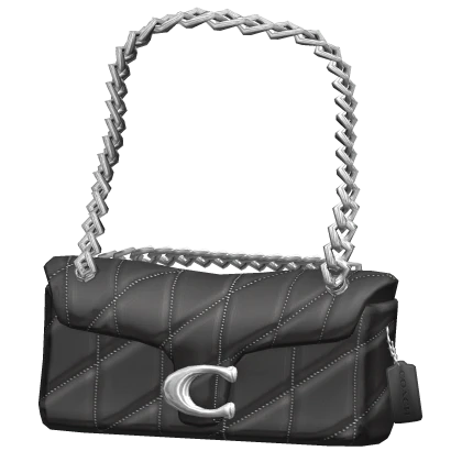 Coach Quilted Shoulder Bag Black And Silver